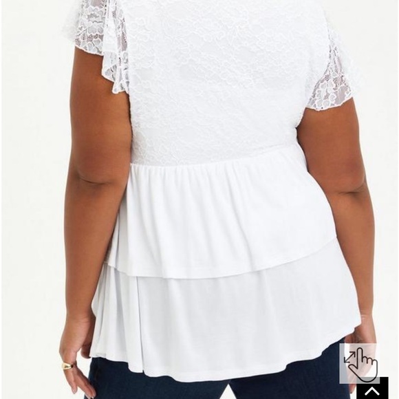 NWT white short sleeve super soft lace size 3X/22–24 - Picture 4 of 9